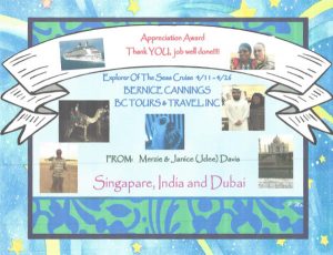 Appreciation Award - Explorer Of The Seven Seas Cruise